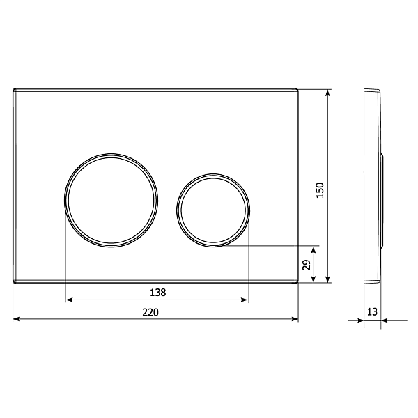 Кнопка смыва KK-POL M11 V1 SPP/146/0/K черная/хром , изображение 2