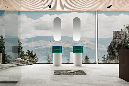 Раковина Abber Kristall AT2701White-Aquamarin-H 45 см , изображение 2