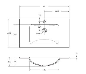 Фото Мебельная раковина BelBagno BB810/465-LV-VTR-BO 80 см