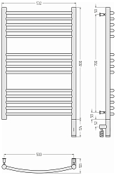 Фото Полотенцесушитель электрический Сунержа Богема 3.0 выгнутая 80х50 R без покрытия