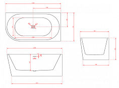 Акриловая ванна Abber AB9257-1.5 R 150x80 R , изображение 4