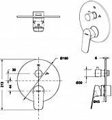 Изображение Смеситель Bravat Rhein PB8429564BW-2-ENG для душа Смеситель Bravat Rhein PB8429564BW-2-ENG для душа , изображение 2