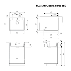 Фото Мойка кухонная Ulgran Quartz Forte 580-07 уголь