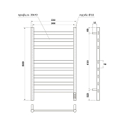 Полотенцесушитель электрический Point Селена П8 50x80 черный , изображение 3