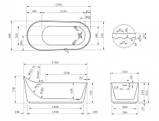 Акриловая ванна Abber AB9445MW 170x80 , изображение 6