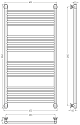 Фото Полотенцесушитель водяной Сунержа Богема+ прямая 120x60 без покрытия