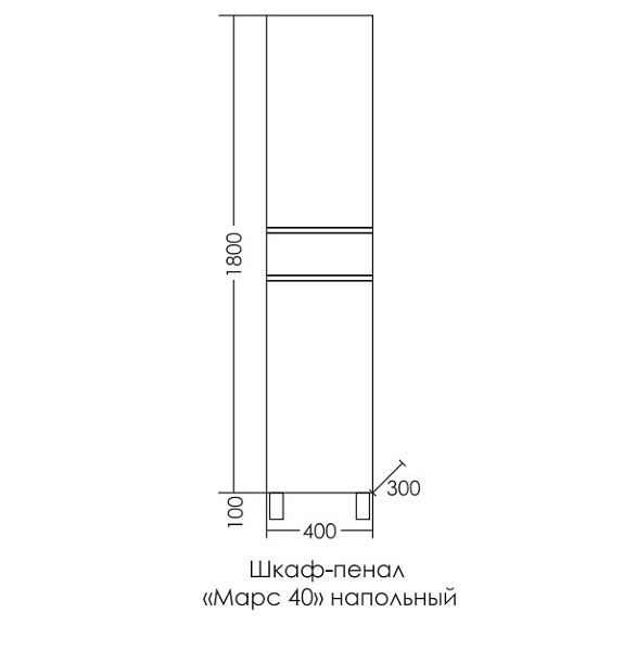 Шкаф-пенал СаНта Марс 40 янтарный, напольный , изображение 4