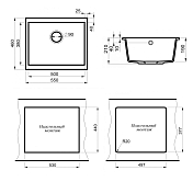 Мойка кухонная Point Сидли 55 PN3007AL серая , изображение 4