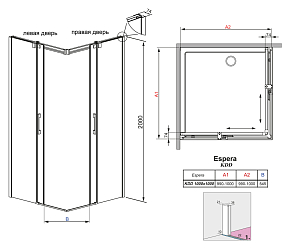 Фото Дверь для душевого уголка Radaway Espera KDD 100 R