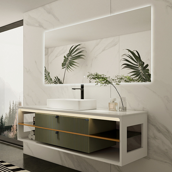 Тумба с раковиной Black&White Gravity AV707.1500 MINT 150 зеленый матовый , изображение 4