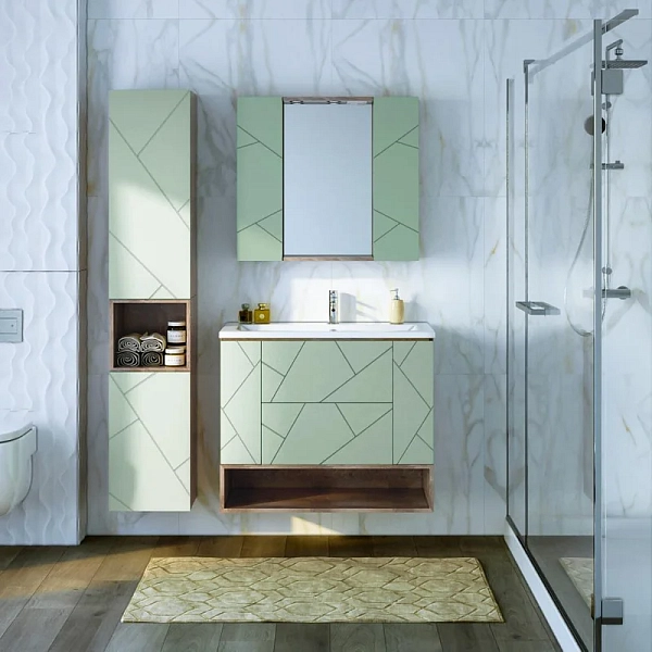 Полка Бриклаер Кристалл 90 под тумбу, дуб гранж песочный , изображение 2