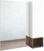 Зеркало-шкаф Sanflor Даллас 80 R белый матовый/дуб рустикальный , изображение 1