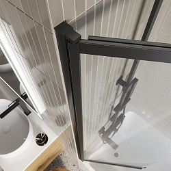 Фото Шторка на ванну BelBagno Luce VF-11-90/145-C-NERO