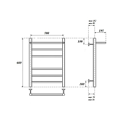 Полотенцесушитель электрический Point Аврора П5 60х50 хром , изображение 4