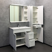Зеркало-шкаф Comforty Модена 90 белый матовый , изображение 5