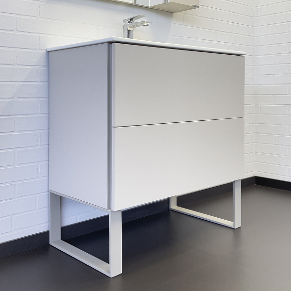 Тумба с раковиной Comforty Бильбао 80Н серый шёлк , изображение 1