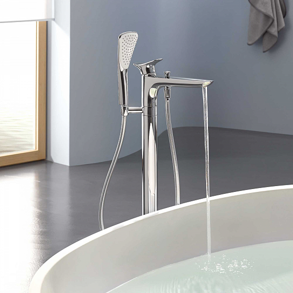 Смеситель Kludi Ambienta 535900575 напольный, для ванны с душем , изображение 3