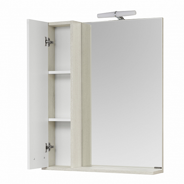 Зеркало-шкаф Aquaton Бекка PRO 70 белый, дуб сомерсет , изображение 2