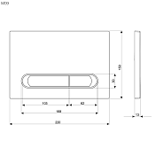 Кнопка смыва KK-POL M09 V1 350/PPC/063-00-03 черная/хром , изображение 2