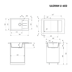 Фото Мойка кухонная Ulgran U-602-343 антрацит