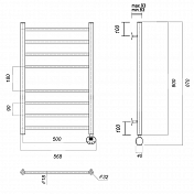 Полотенцесушитель электрический Domoterm Медея 50x80 R хром , изображение 4