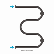 Изображение Полотенцесушитель водяной Сунержа М-образный+ 60х40 темный титан муар Полотенцесушитель водяной Сунержа М-образный+ 60х40 темный титан муар , изображение 3