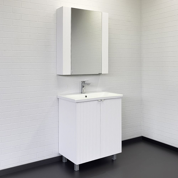 Зеркало-шкаф Comforty Лима 70 белый матовый , изображение 2