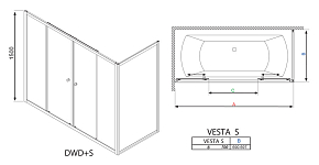 Фото Боковая стенка Radaway Vesta S 70 прозрачное стекло
