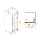 Душевая дверь RGW Passage PA-21 70 см профиль хром, стекло прозрачное , изображение 2