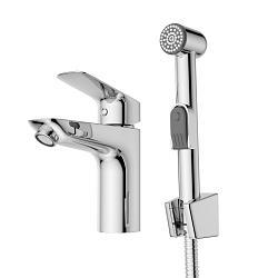 Фото Смеситель BelBagno Due-LVM/HGN-CRM-W0 для раковины, с гигиеническим душем