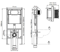 Комплект Loranto Delphi 4501+91343 подвесной унитаз + инсталляция + сиденье , изображение 15
