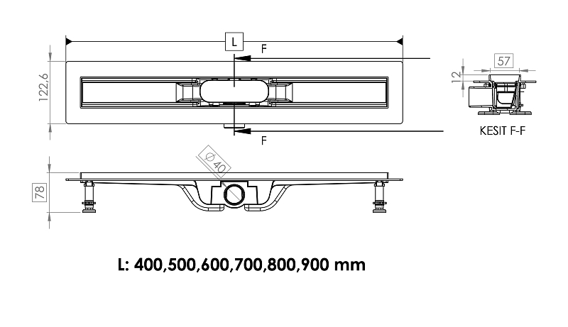 Душевой лоток Timo Smart Strip SM-SG90-LS40(DRY) с решеткой 90 см , изображение 6