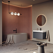 Тумба с раковиной Aqwella Pure 66 серый матовый , изображение 4