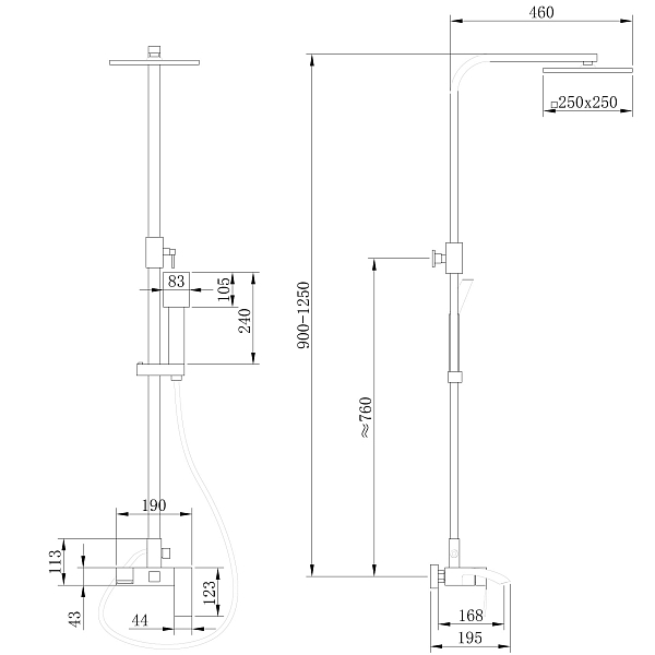 Душевая стойка Abber Wasserfall AF8616B , изображение 3