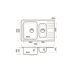 Фото Мойка кухонная Omoikiri Sagami 79-2-IN нержавеющая сталь