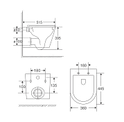Комплект Point Венера PN48329WC (унитаз с инсталляцией, сиденье с микролифтом, клавиша Венера, установка в стену, белый/хром) , изображение 3