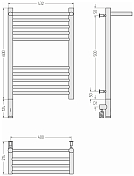 Полотенцесушитель электрический Сунержа Богема 3.0 1П 60х40 L золото , изображение 5