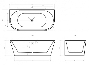 Фото Акриловая ванна Abber AB9216-1.7MW 170x80