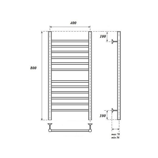 Полотенцесушитель электрический Point Аврора П12 80х40 хром , изображение 4