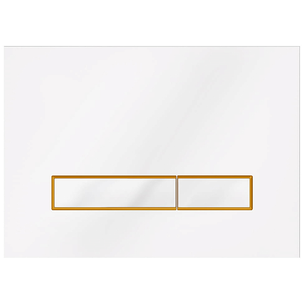 Кнопка смыва KK-POL Vitrum Grande V4 SPP/044/0/K стекло, белая/золото матовое , изображение 1