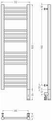 Фото Полотенцесушитель электрический Сунержа Богема 3.0 прямая 100х30 R без покрытия