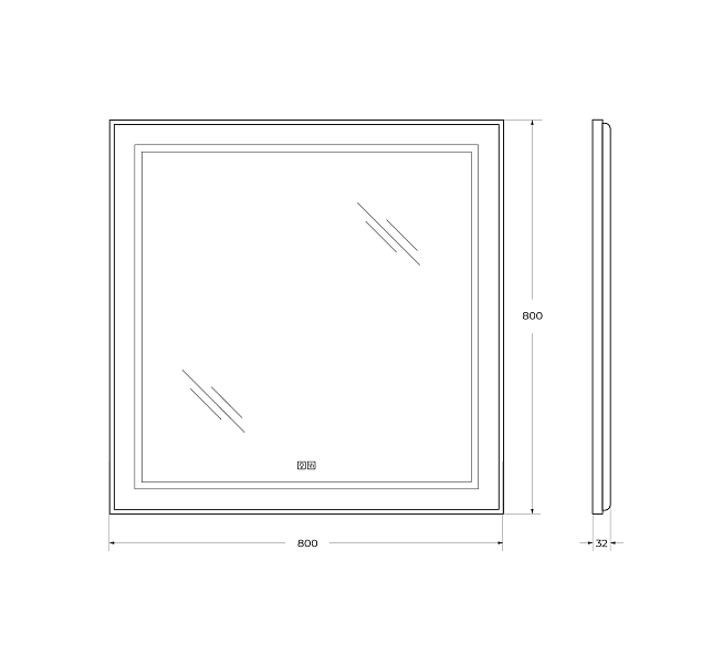 Зеркало BelBagno Kraft SPC-KRAFT-800-800-LED-TCH-WARM , изображение 9