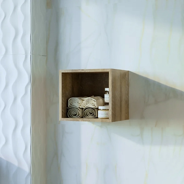 Полка Бриклаер Кристалл 35 для пенала, дуб гранж песочный , изображение 1