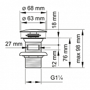 Донный клапан Wasserkraft A024 для раковины , изображение 2
