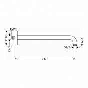 Кронштейн для верхнего душа Hansgrohe 27413340 , изображение 2