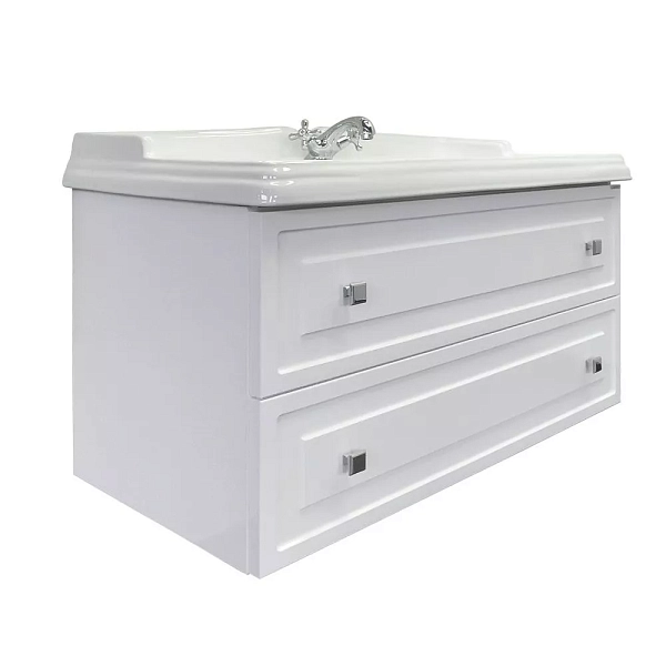 Тумба с раковиной Comforty Феррара 100 белый глянец , изображение 1