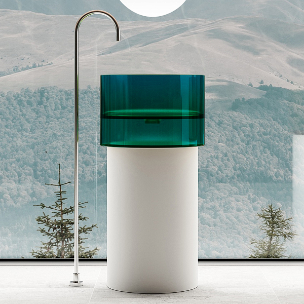 Раковина Abber Kristall AT2701White-Aquamarin 45 см , изображение 1