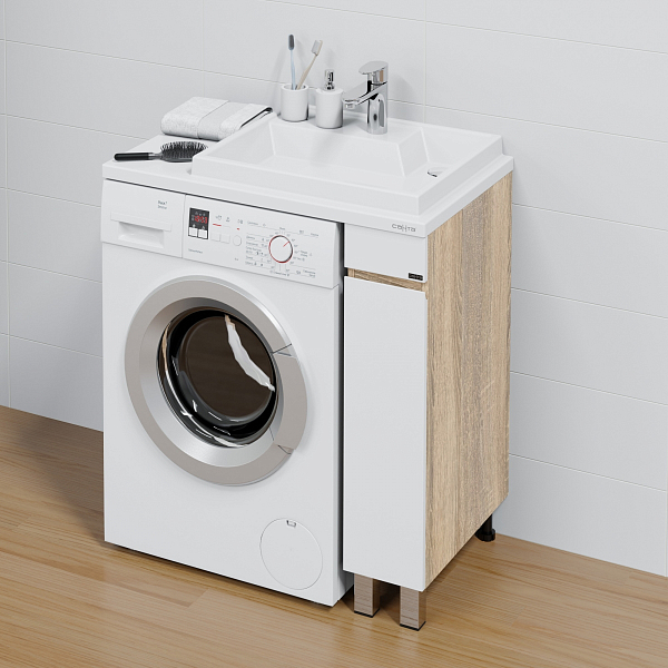 Тумба под раковину СаНта Марс 80 напольная, для стиральной машины, янтарная , изображение 8