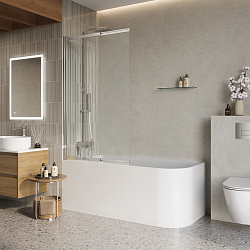 Фото Шторка на ванну BelBagno Luce VF-11-80/145-C-Cr