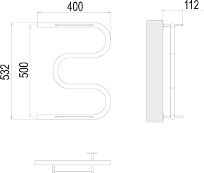Фото Полотенцесушитель водяной Terminus Эконом М-образный 40х50 с полкой